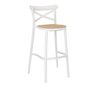 Krzesło barowe Moreno białe boho, 367272