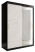 Inny kolor wybarwienia: Szafa przesuwna Garderoba Marmur T2 150 czarny + biały