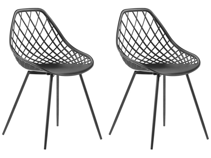 Zestaw 2 krzeseł czarnych styl nowoczesny, 369338