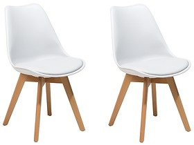 Zestaw komplet 2 krzeseł do jadalni biały