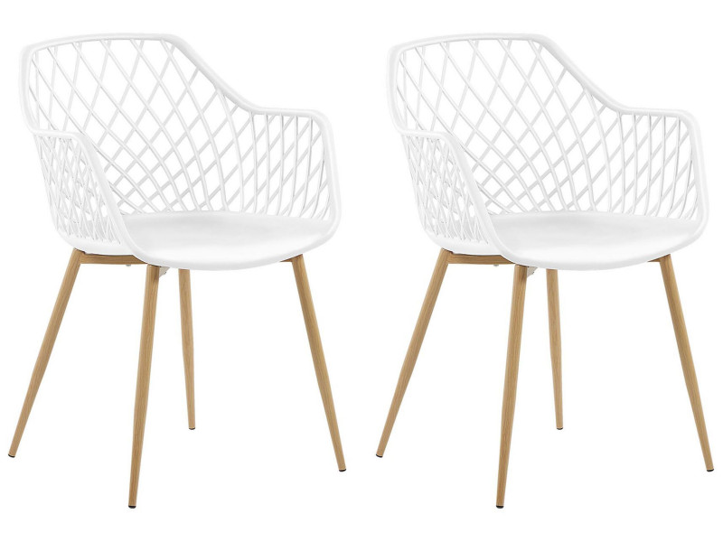 Zestaw 2 krzeseł białych styl nowoczesny, 369365