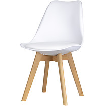Krzesła do jadalni nowoczesne ekoskóra białe Sara
