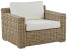 Produkt: Ogrodowy fotel rattanowy białe poduszki
