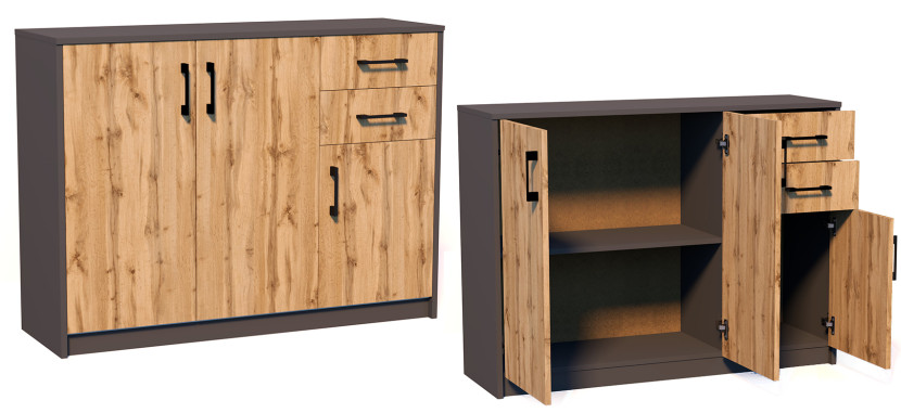 Komoda K021 Grafit-Wotan 85x110x35 cm Bestseller, 3838100
