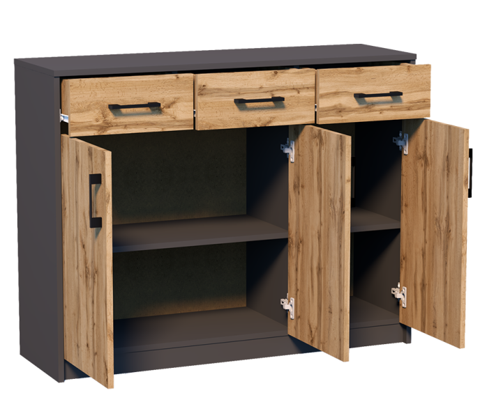 Komoda K023 Grafit-Wotan 85x110x35 cm Bestseller, 3838179