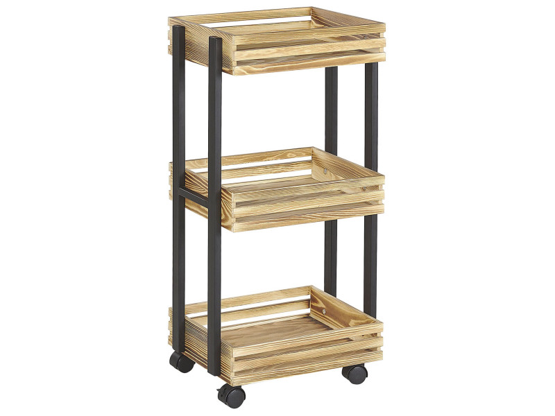 Wózek kuchenny 3 poziomy jasne drewno, 385338
