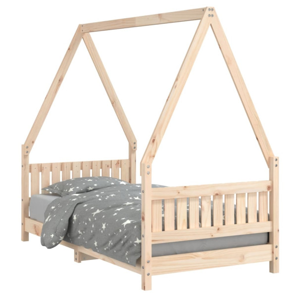 łóżko dla dzieci Brąz 165.5 x 85.5 x 146 cm Lite drewno sosnowe vidaXL, 3853827