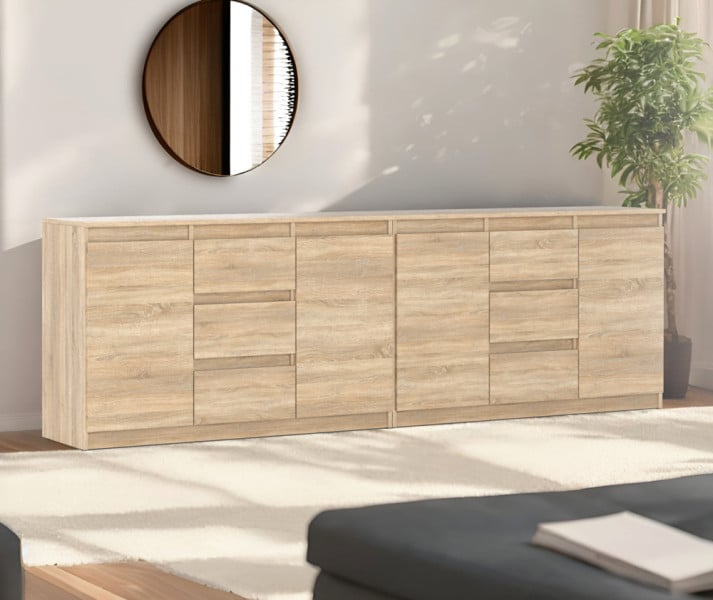 Komoda dąb sonoma 240cm duże szuflady pojemna szafka rtv, 3912708