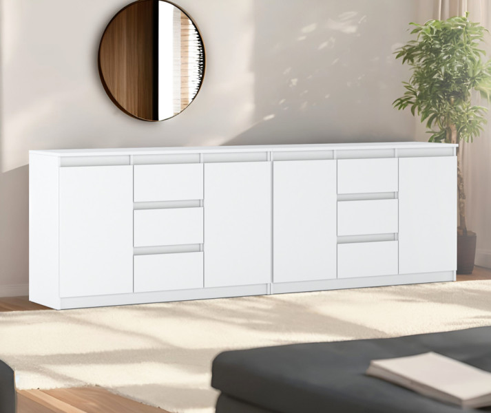 Komoda biała meblościanka do salonu szuflady szafka 240cm, 3912796