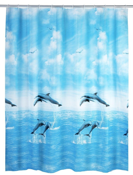 Zasłona prysznicowa Delfin, PEVA, 180x200 cm, WENKO, 393283