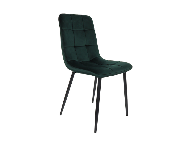krzesło tapicerowane Barry do jadalni welur zielony, 393690