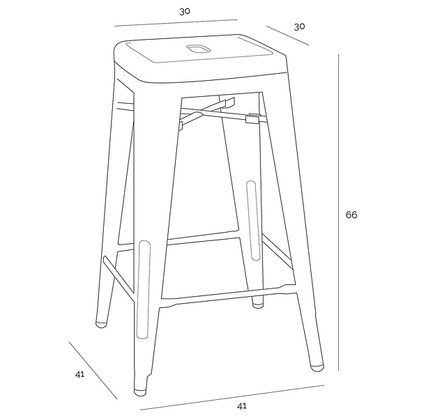 HOKER METALOWY Paris 66cm insp.Tolix HOKER czerwony, 393747