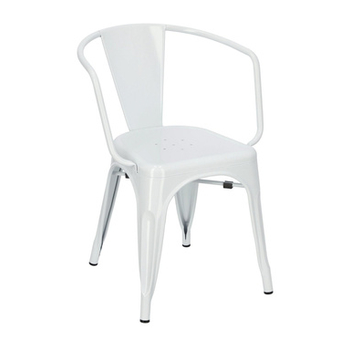 Krzesło Paris Arms białe inspirowane Tolix, 393811