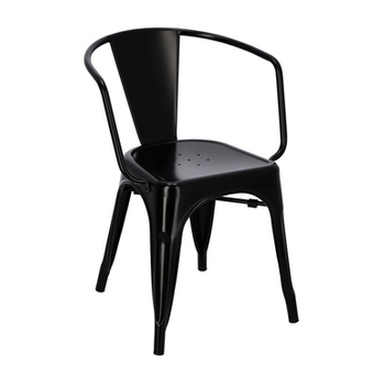 Krzesło Paris Arms czarne inspirowane Tolix, 393826