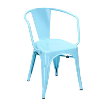 Krzesło Paris Arms niebieskie inspirowane Tolix, 393855