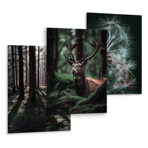 Obrazy Jeleń w Majestatycznym Lesie 3D, 394608