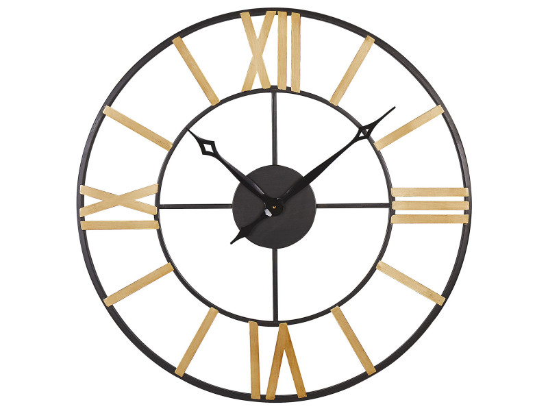 Okrągły zegar ścienny rzymskie numery czarny, 395106