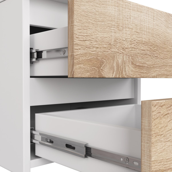 Komoda AKORD K120 Biała 120 cm Dąb Sonoma mat 120x40x77 cm, 3956192