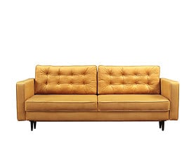 sofa trzyosobowa Tivoli rozkładana z pojemnikiem welurowa żółta