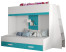 Inny kolor wybarwienia: Łóżko piętrowe Antresola PARTY 17 biały + turkusowy