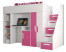 Inny kolor wybarwienia: Łóżko piętrowe Antresola PARTY 14 biały + różowy