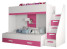 Inny kolor wybarwienia: Łóżko piętrowe Antresola PARTY 16 biały + różowe