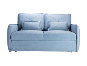 sofa dwuosobowa Severo rozkładana z pojemnikiem welurowa niebieska