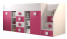 Inny kolor wybarwienia: Łóżko piętrowe Antresola  TOLEDO 3 P biały + różowy