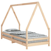 łóżko dla dzieci Brąz 205.5 x 85.5 x 139.5 cm Lite drewno sosnowe vidaXL