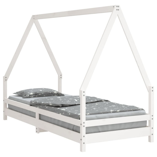 łóżko dla dzieci Biały 205.5 x 85.5 x 139.5 cm Lite drewno sosnowe vidaXL, 4052821