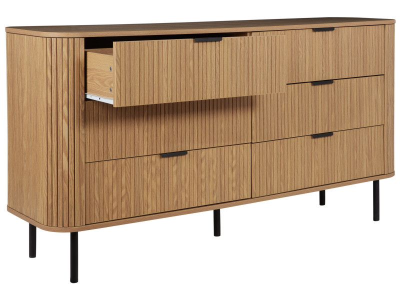 Szafka komoda 6 szuflad MDF jasne drewno, 4095309