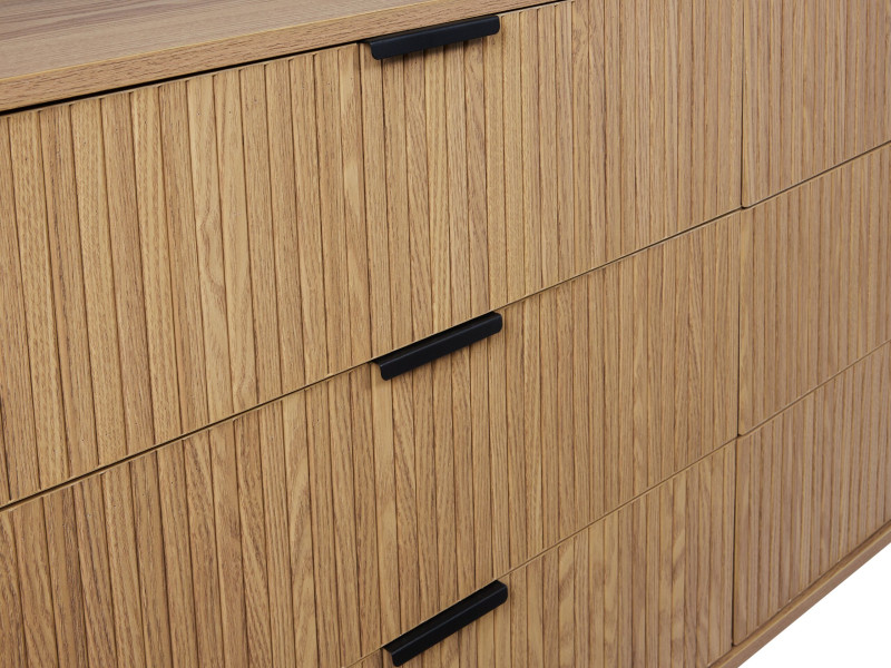 Szafka komoda 6 szuflad MDF jasne drewno, 4095314