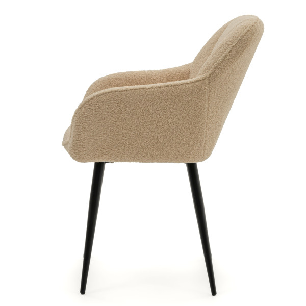 Krzesło tapicerowane LAGO boucle teddy beżowy, 4145630