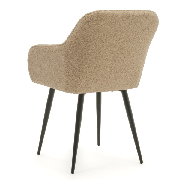 Krzesło tapicerowane LAGO boucle teddy beżowy, 4145631