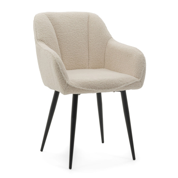 Krzesło tapicerowane LAGO boucle teddy ecru, 4145634