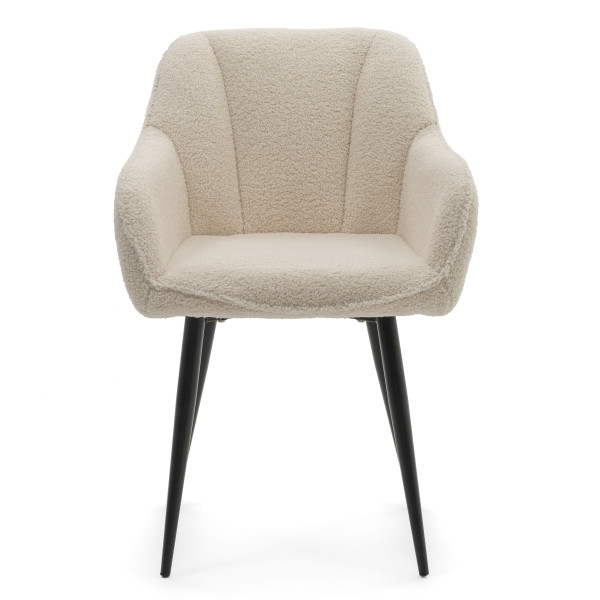 Krzesło tapicerowane LAGO boucle teddy ecru, 4145635