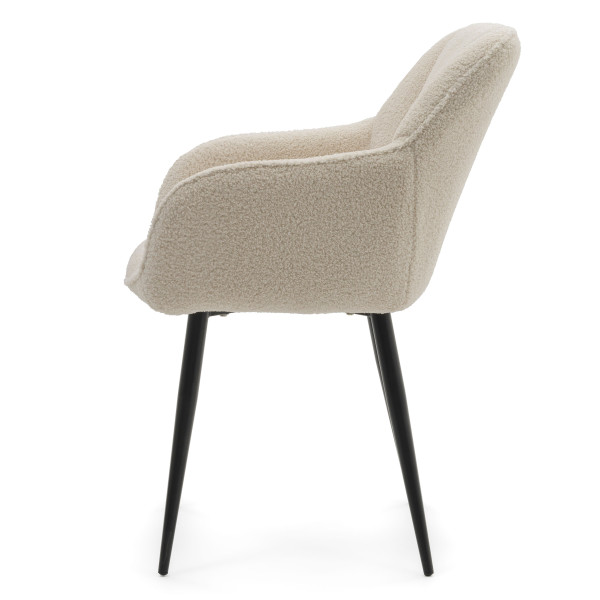 Krzesło tapicerowane LAGO boucle teddy ecru, 4145639