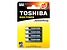 Produkt: baterie alkaiczne 4 szt, high power 1,5V AAA/LR03 Toshiba