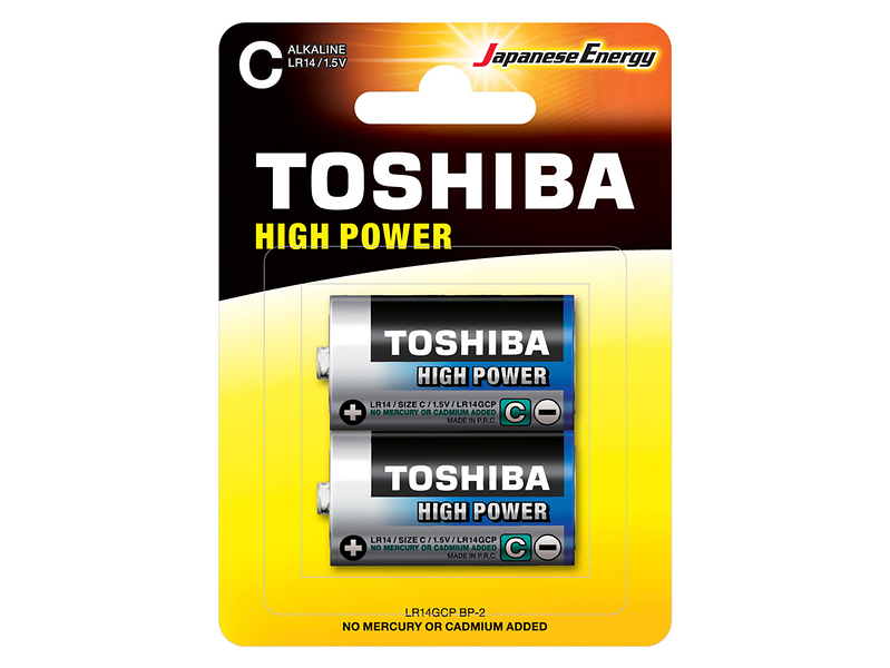 baterie alkaiczne 2 szt, high power 1,5V LR14 Toshiba, 420893