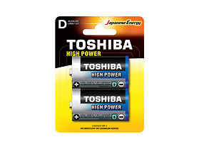 baterie alkaiczne 2 szt, high power 1,5V LR20 Toshiba
