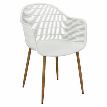 Krzesło Becker białe/naturalne z tworzywa, 428659