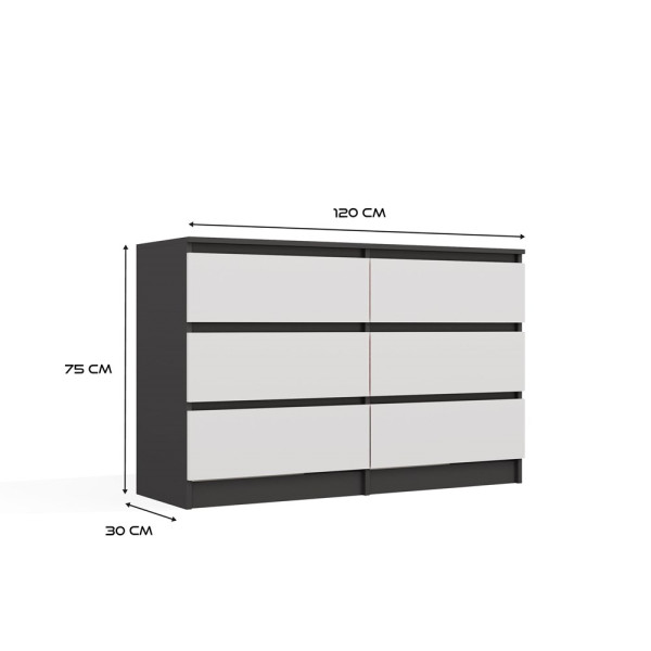 Komoda Malwa M6 120 ANTRACYT / BIAŁY, 4297959