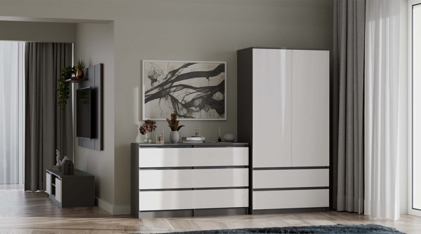 Komoda Malwa M6 120 ANTRACYT / BIAŁY, 4297962