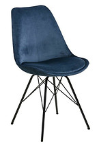 Krzesło Eris VIC niebieskie tapicerowane