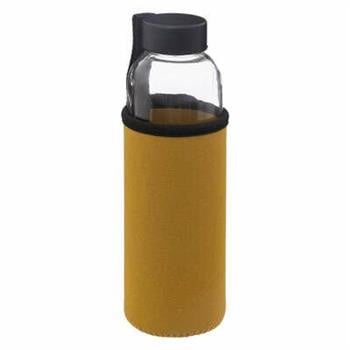 Butelka w pokrowcu szklana 500ml żółta, 435713