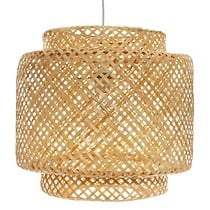 Lampa wisząca LIBY z ażurowym kloszem z bambusa, Ø 40 cm