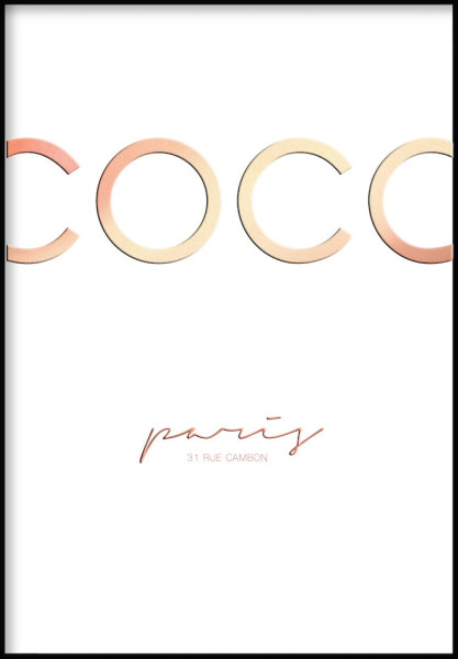 Coco Paris Rose Gold Plakat, 441698