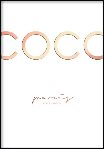 Coco Paris Rose Gold Plakat, 441785