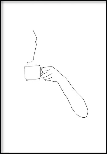 Kobieta z Kawą Line Art Plakat, 441963