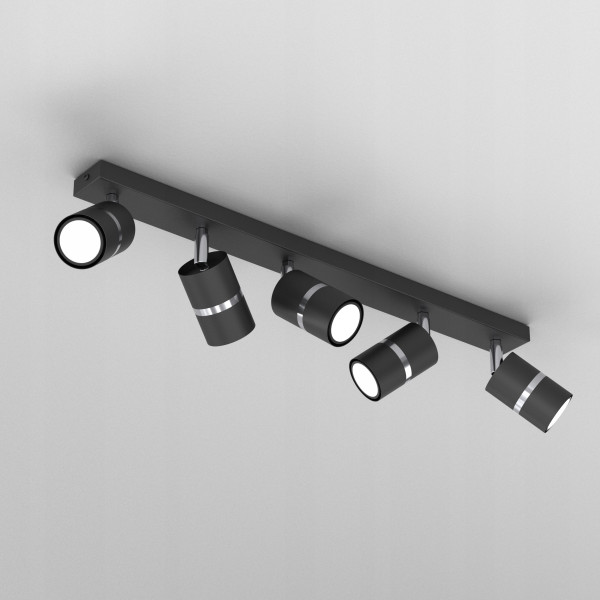 Lampa sufitowa listwa regulowane 5x gu10 czarny chrom 667916 – sklep BRW